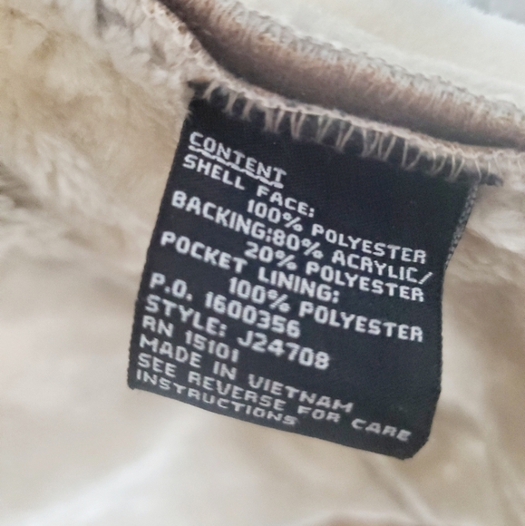 Camel Faux Suede Coat M - Picture 3 of 8